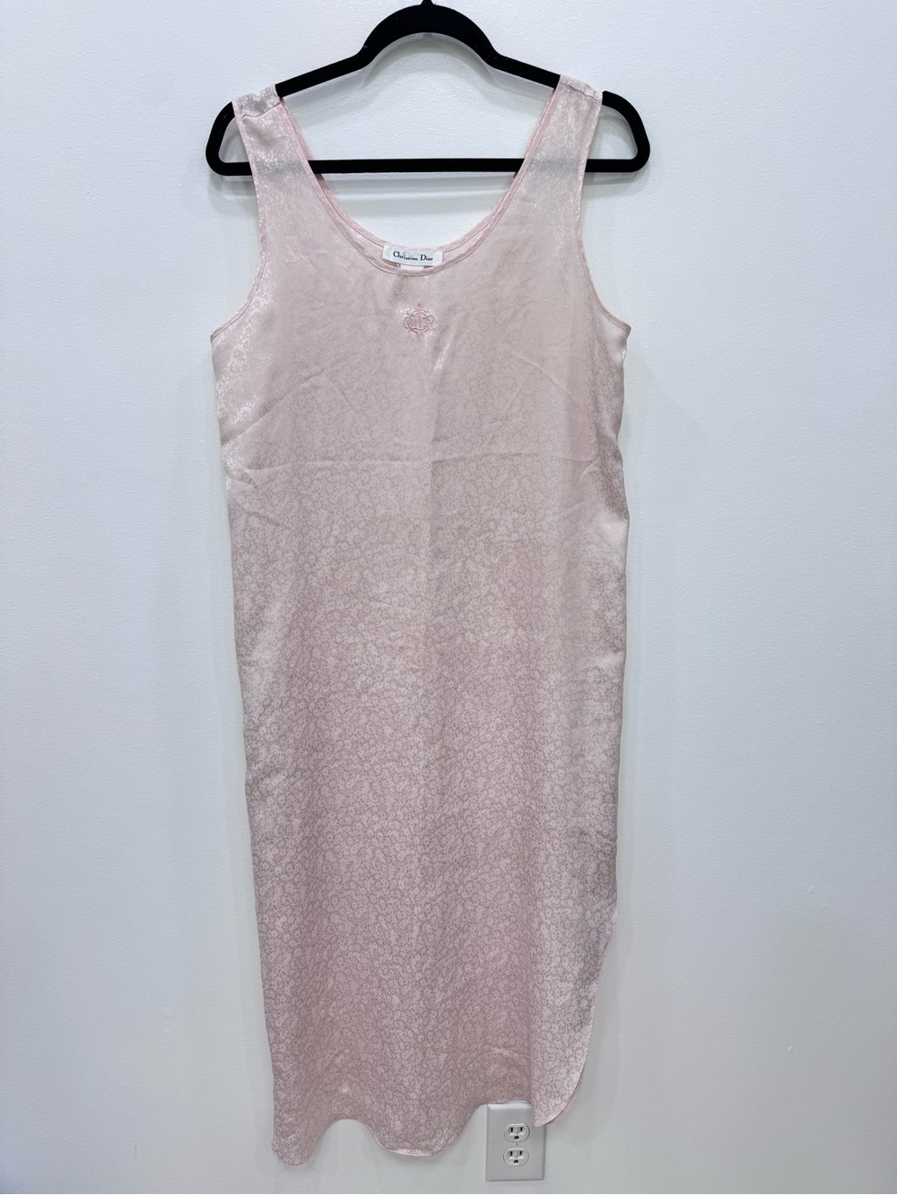 Christian Dior Pink Slip Nightgown House dress pajamas Vintage embroidered